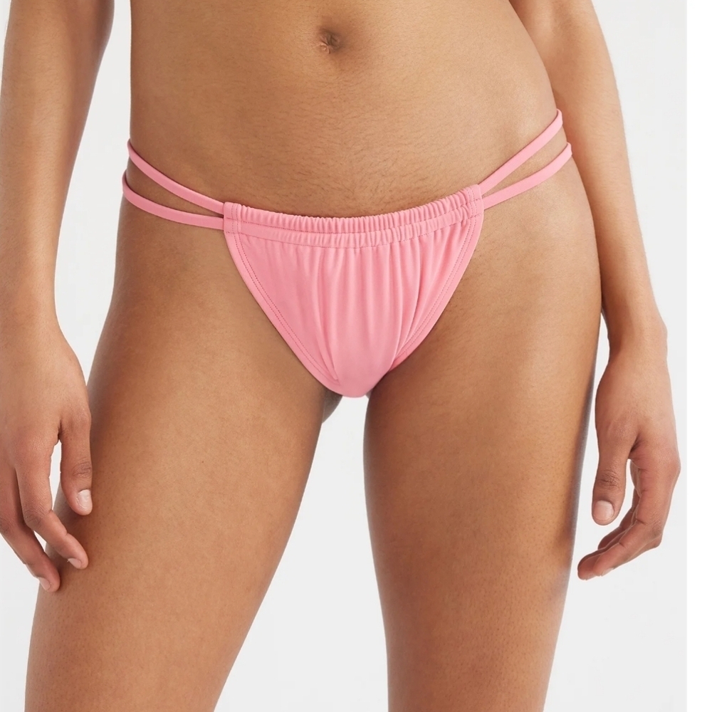 No Boundaries Pink Tab Tunnel Cheeky Bikini  Bottom Large 11-13‎ New With Tags